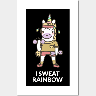 Unicorn - I Sweat Rainbow Posters and Art